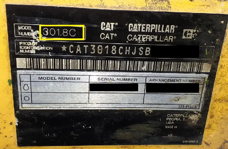 CATERPILLAR 301.8C (S/N: JSB SERIE 1-UP)
