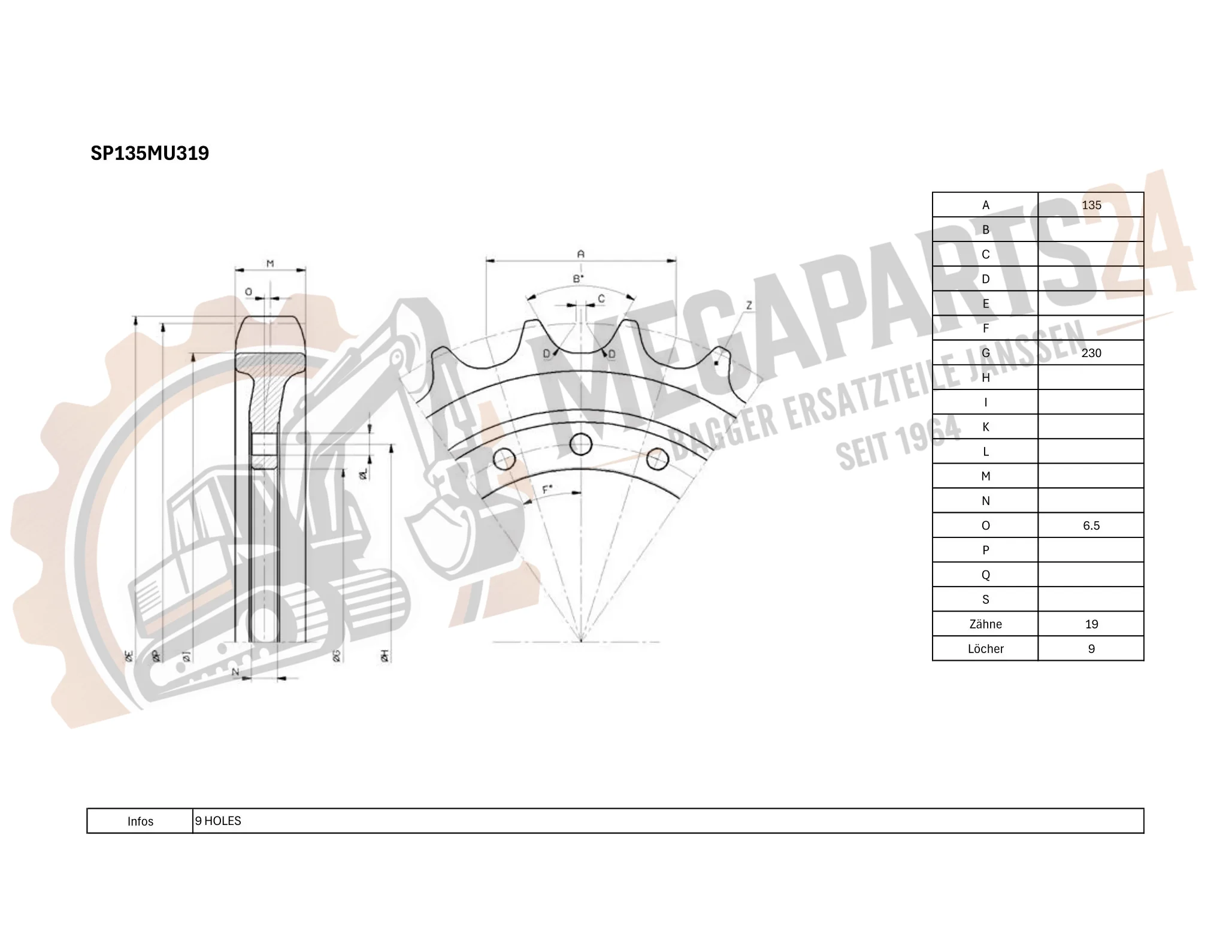 Antriebsrad TAKEUCHI TB 045 - Turas Antriebsrad TAKEUCHI TB 045 - Turas