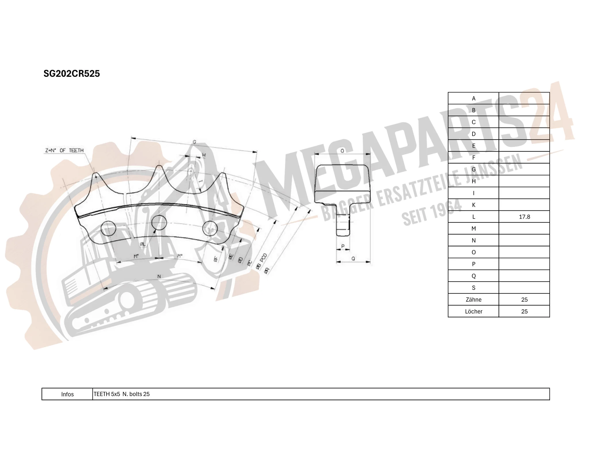 Antriebsrad CATERPILLAR D6R BRJ SERIE 1-UP - Turas Antriebsrad CATERPILLAR D6R BRJ SERIE 1-UP - Turas