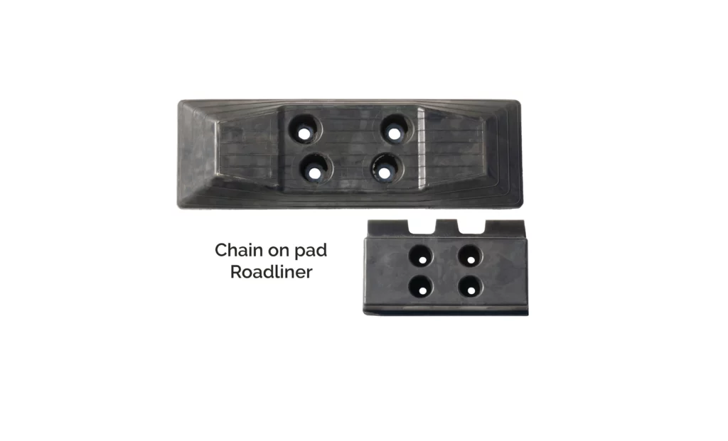 illustratie van een rubberen pad van het type roadliner of chain-on
